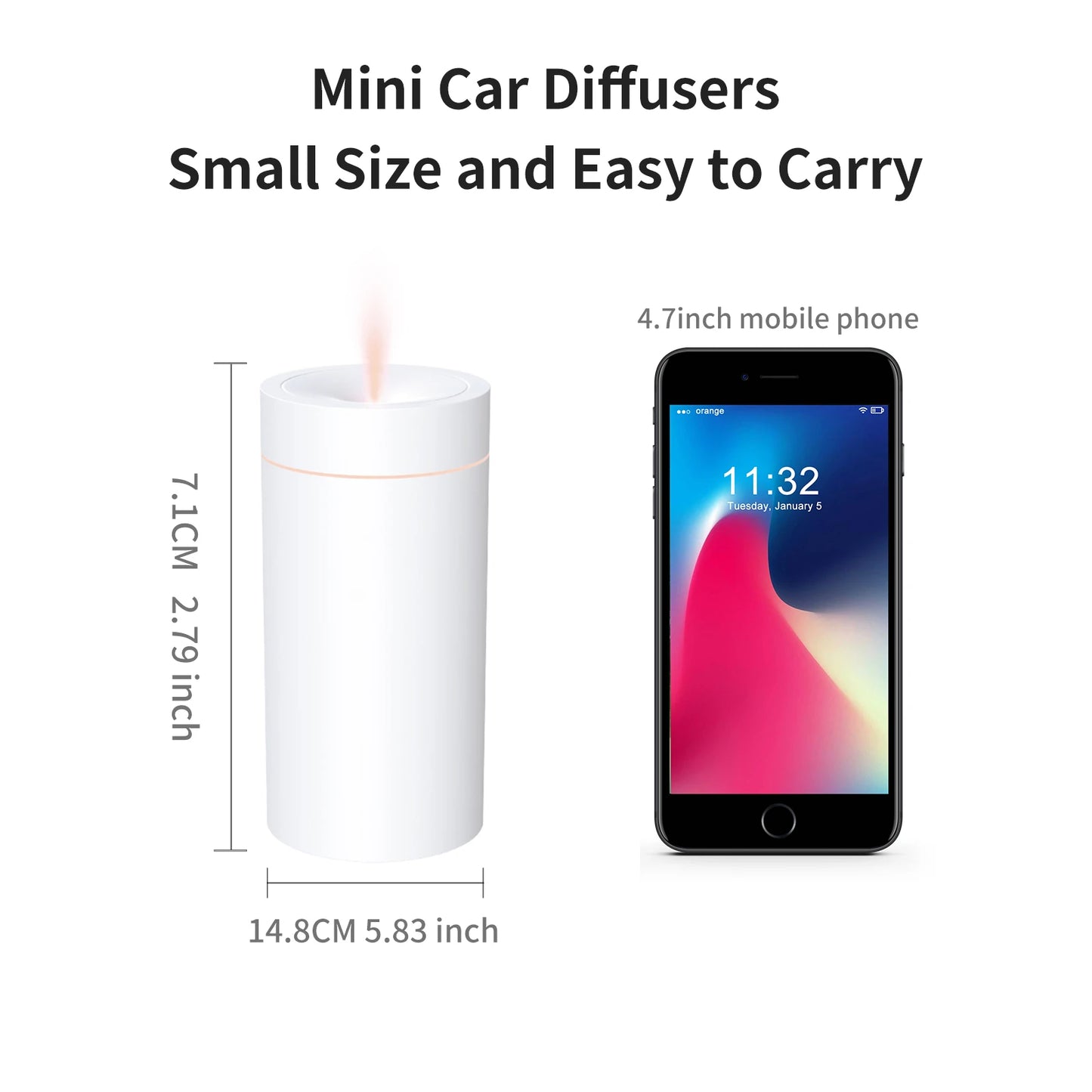 Car Diffuser Wireless Humidifier Auto Air Purifier Aroma Air Freshener with LED Light For Car Aroma Aromatherapy Diffuser