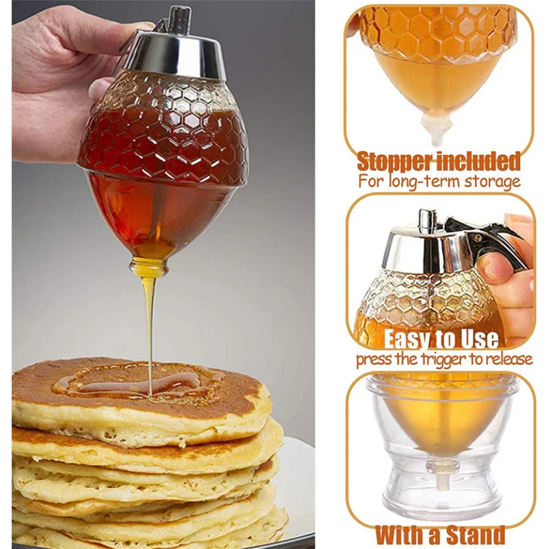 Honey Jar Bee Drip Dispenser Kettle Squeeze Bottle