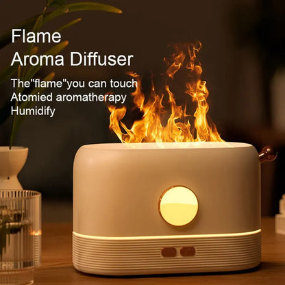 3D Flame Humidifier Essential Oil 200Ml Aroma Diffuser Rgb Light Ultrasonic Mist Simulation Fire Humifier Desktop Room