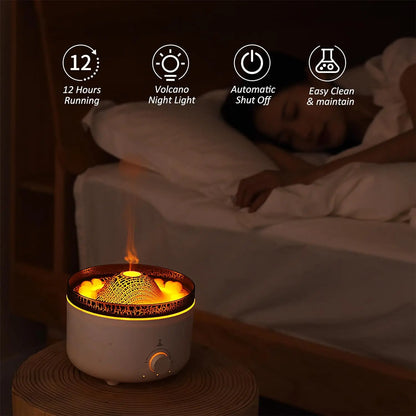 Volcano Jellyfish Aromatherapy Machine USB Home Office Aromatherapy Ultrasonic Large Capacity Flame Humidifier