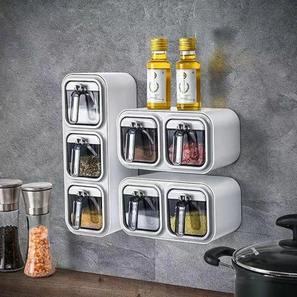 Condiment Organizer Box Jars