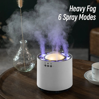 800ML Creative Dynamic Mist Air Humidifier with Colorful LED Light Home Room Heavy Fog 6 Nozzles Ultrasonic USB Aroma Diffuser