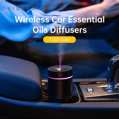 Car Diffuser Wireless Humidifier Auto Air Purifier Aroma Air Freshener with LED Light For Car Aroma Aromatherapy Diffuser