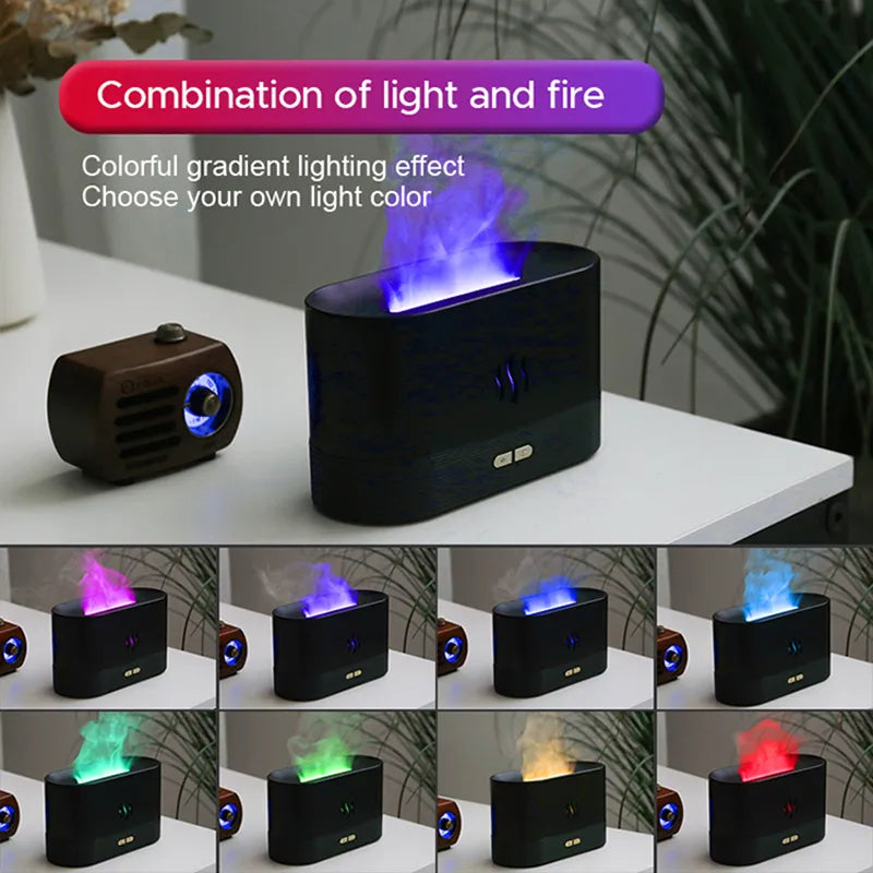 Aroma Diffuser Air Humidifier Ultrasonic Cool Mist Maker Fogger Led Essential Oil Flame Lamp Diffuser