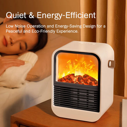 Fireplace Electric Heater Warm Blower Fan Portable Desktop Household Home Heating Stove Radiator Flame Warmer Machine