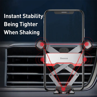 Car Phone Holder Metal Gravity Auto Air Vent Mobile phone Stand For 4.7-6.5 Inch Phone Invisible Car Support