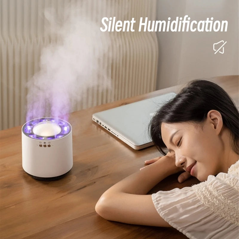 800ML Creative Dynamic Mist Air Humidifier with Colorful LED Light Home Room Heavy Fog 6 Nozzles Ultrasonic USB Aroma Diffuser