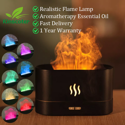 Aroma Diffuser Air Humidifier Ultrasonic Cool Mist Maker Fogger Led Essential Oil Flame Lamp Diffuser