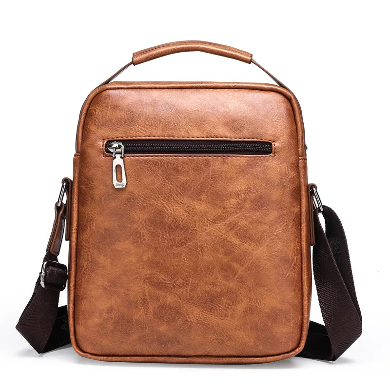 Luxury Brand Vintage Men Crossbody Bag Leather Shoulder Bag For Men Handbags Brown Black Business Messenger Side Bag Male Flap