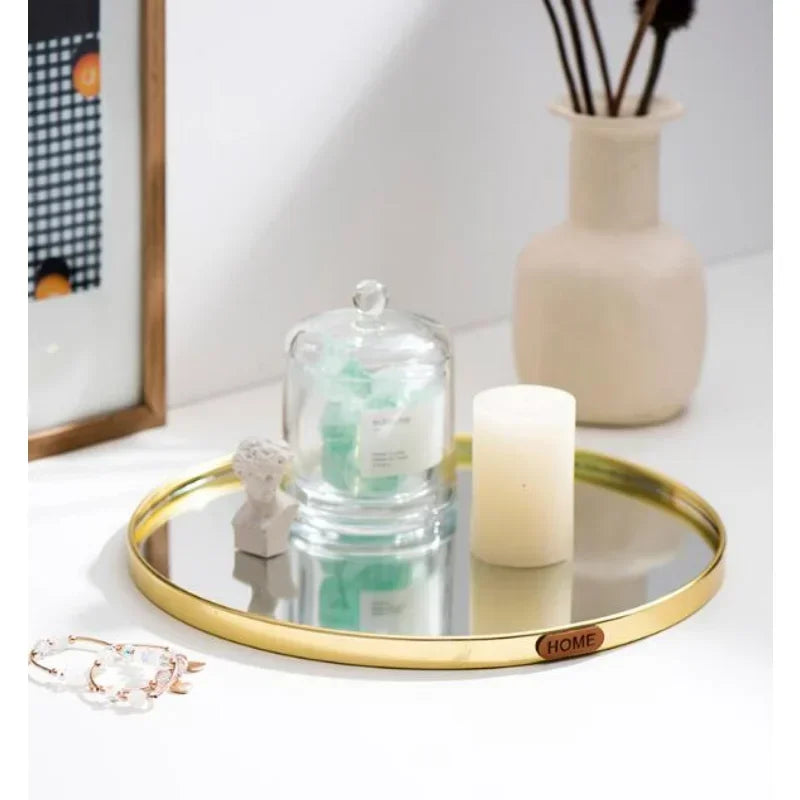 Luxury Mirror Multilateral Geometric Storage Tray