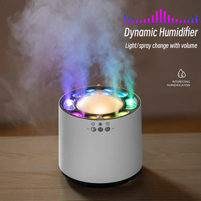 800ML Creative Dynamic Mist Air Humidifier with Colorful LED Light Home Room Heavy Fog 6 Nozzles Ultrasonic USB Aroma Diffuser